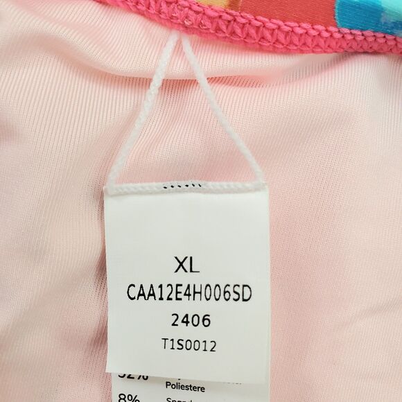 Cupshe Swimsuit Womens XL Pink Tropical Print Lace Up One-Piece Travel Beach - Picture 8 of 11